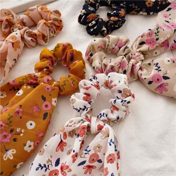 Korean flower fashion fresh hair band streamer hair bun accessories Japanese Korean ins sweet head OEM logo