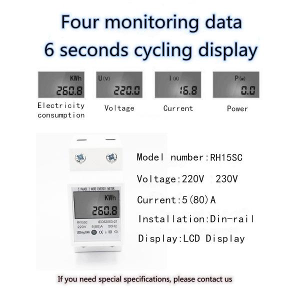 High Quality Single Phase Industrial Watt Hour Meter with LCD display