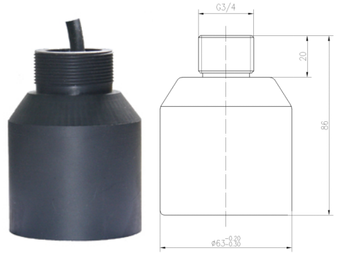 Split-type Ultrasonic Sludge Level Meter with 1%~3% Accuracy 5mm Resolution and 4~20mA Output