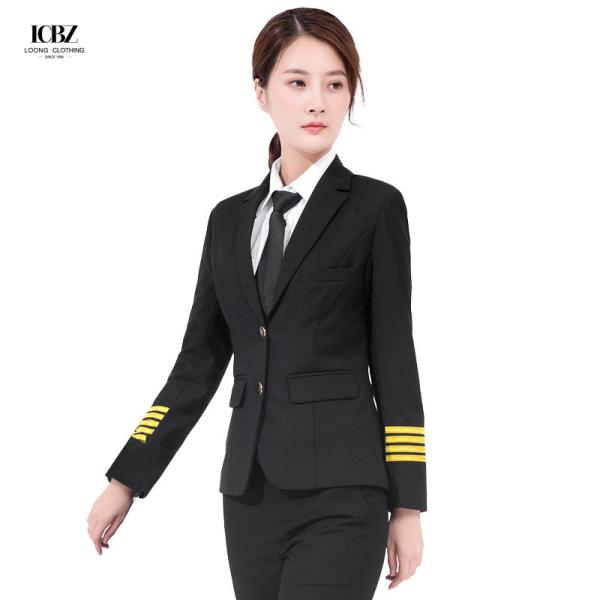 STEWARDESS Uniforms LCBZ Fashion Airline Pilot Shirt with Custom Logo Acceptable