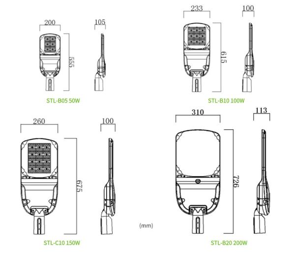 IK10 Waterproof Led Street Light 50w 150w High End With Photocell