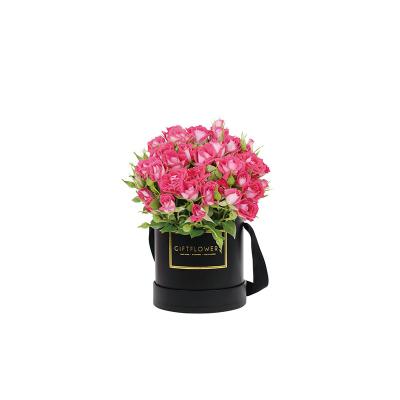 Matte Lamination 3mm Fancy Paper Round Flower Rose Box