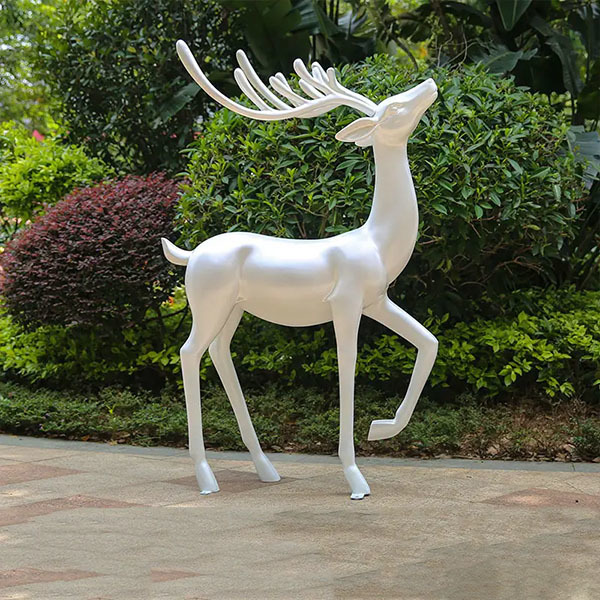 House Garden Realistic Deer Sika Fiberglass Animal Sculptures Christmas Home Decoration