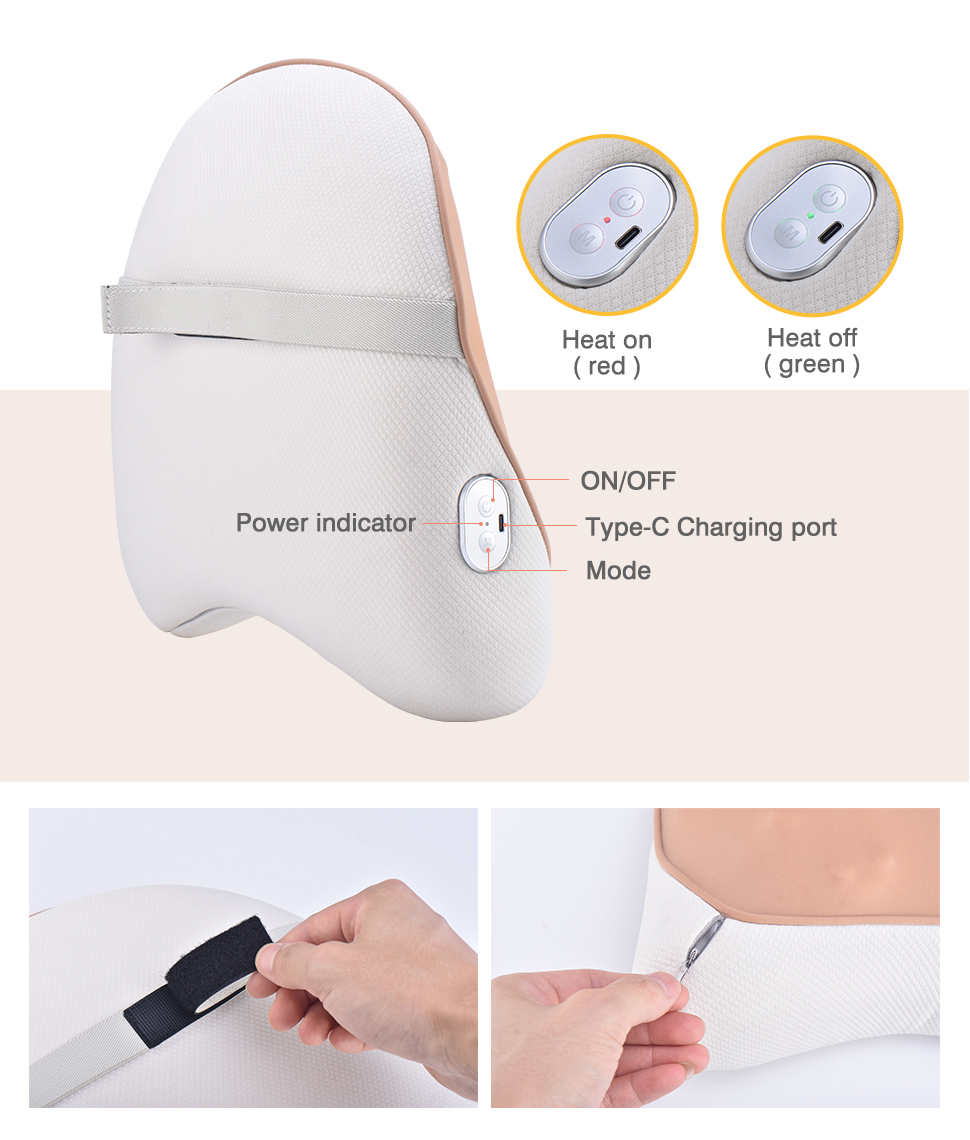 2025 Waist and Abdomen Massager Office Chair Lumbar Back Support Strap Cushion