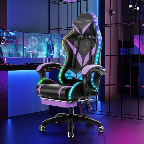 Mail packing Ergonomic RGB Gaming Chair with Massage and Led Lights Swivel Chair Style