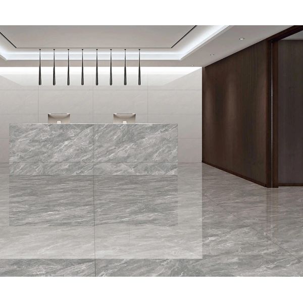 Four Face Grayish-White Modern Space Stone Look Porcelain Tile 600x1200mm WY61203