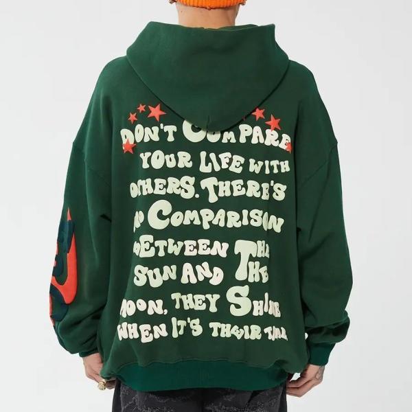 Long Sleeve Men Hoodie Gothic Casual Print Hoodie 100% Polyester
