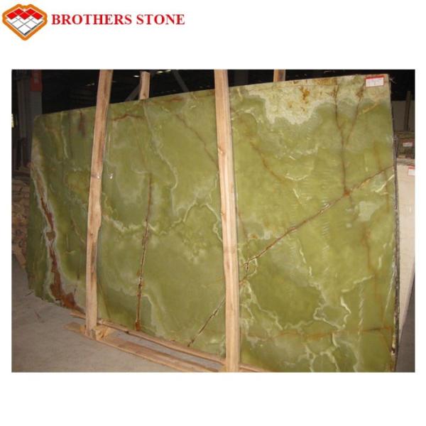 Light Green Onyx Jade Green Stone Flooring With 15-18mm Thickness