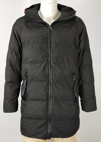 MEN'S  PARKA WITH FIX HOODY,Black and Navy