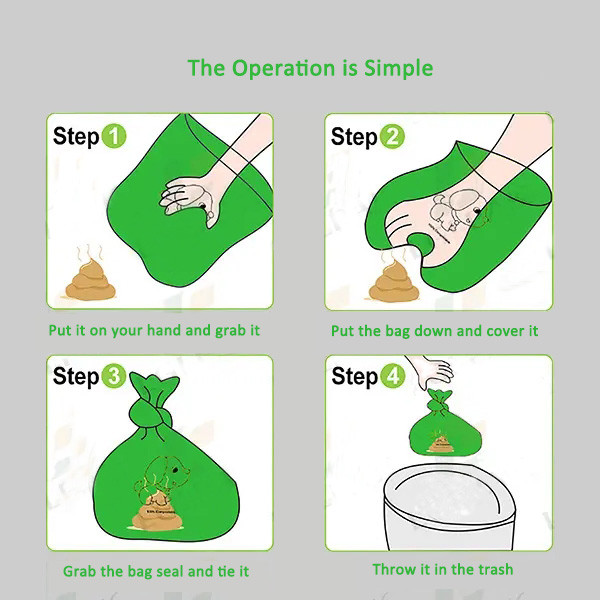 EN13432 Pva Unscented Poop Water Soluble Bag With Dispenser Earth Rated