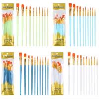 Wooden Acrylic Paint Artist Brush Set , 10PCS Paint Brush Kit For Beginners