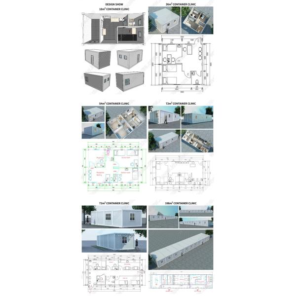 Модульный дом контейнера панели сэндвича Pre изготовил больницу