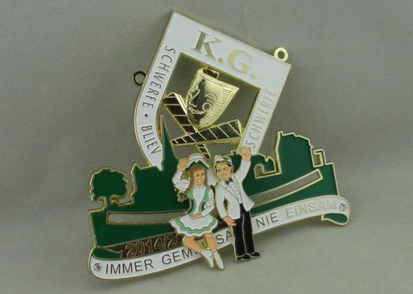Germany Carnival Zinc Alloy Medal , 3D Design With Slipper Pieces Gold Plating For K.G.