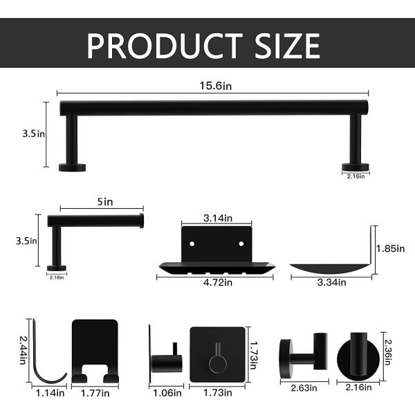 Bathroom hardware set, stainless steel towel bar set, cross-border towel rack, toilet paper holder, perforated hook, bathroom hanging accessories