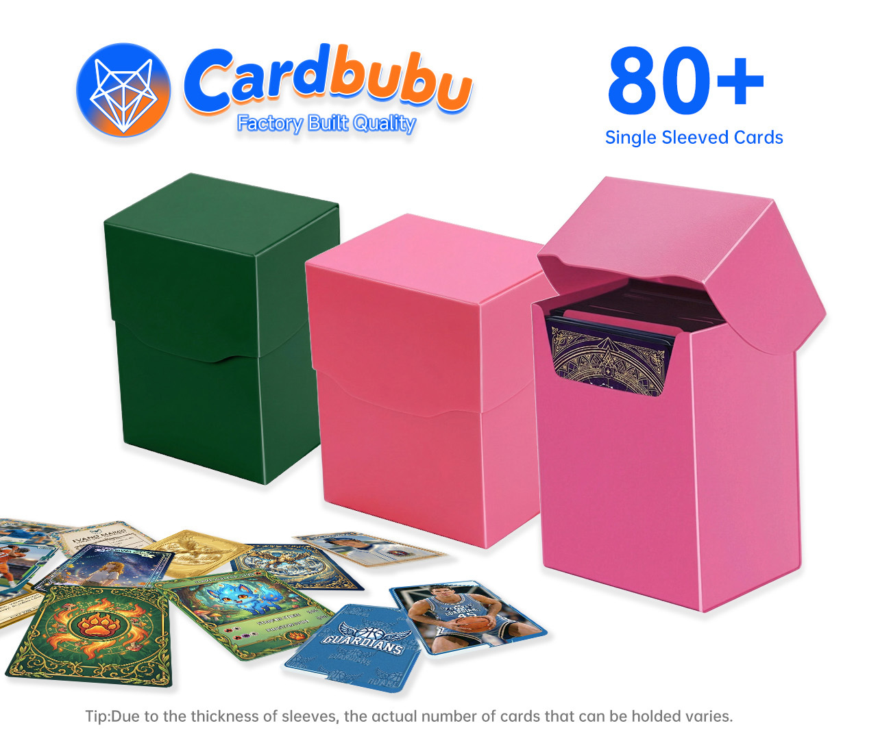 Rose Pink Plastic Deck Box Secure Lock Waterproof Trading Pokemon Card Storage