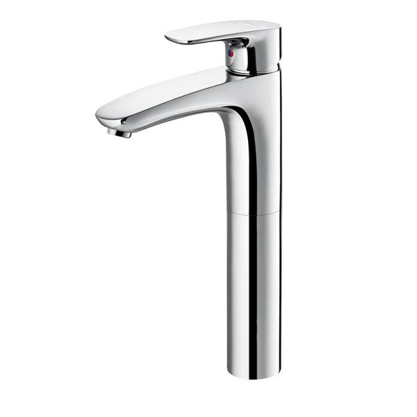 Faucet смесителя таза ручки F1L9028C одиночный, латунный кран смесителя таза Chrome высокорослый