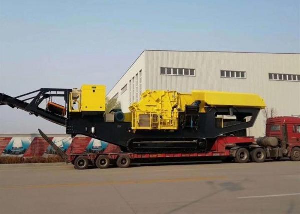 Stone Mining Mobile Rock Crusher / Mobile Impact Crusher Station Crawler Type