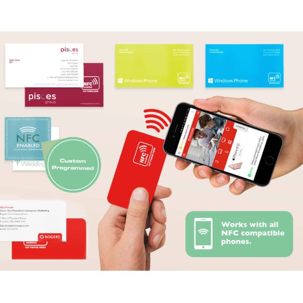 Wholesale Blank Printable PVC NFC Business Card With NFC 213/215/216 Sticker