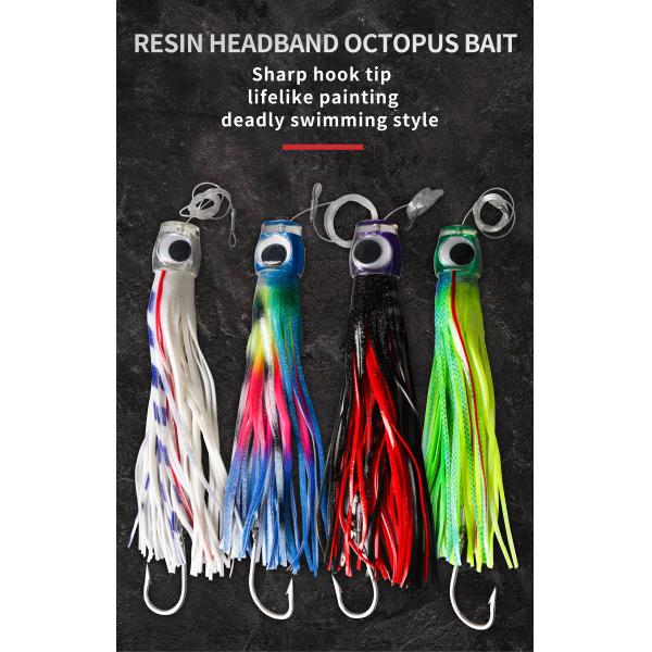 Saltwater Fishing Big Game Trolling Lure UV Enhanced Octopus Skirts Lures
