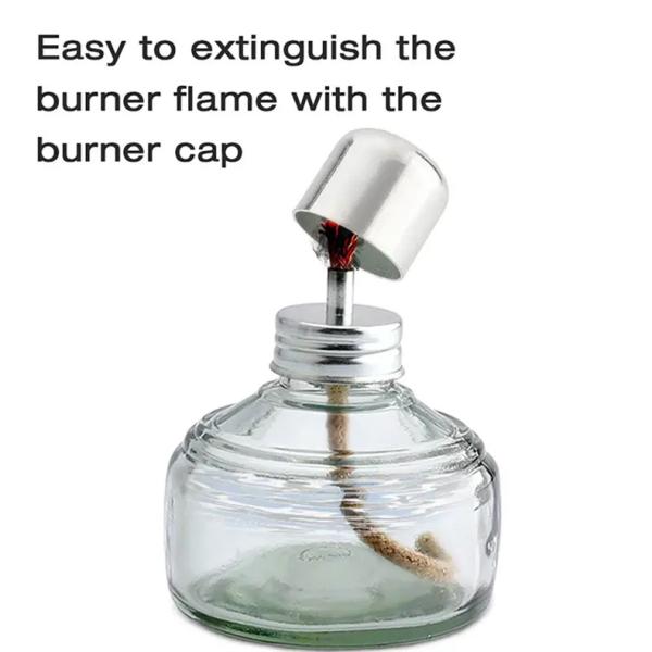 Dental Lab Glass Alcohol Burner 120ml Spirit Lamp Metal Cap Alcohol Burner Lamp With Woven Wick