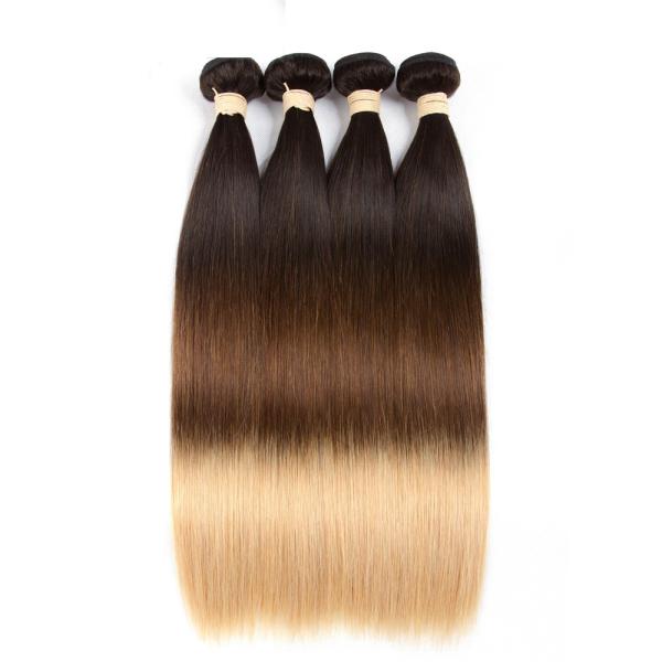 Weave brasileiro do cabelo de Ombre de 3 tons, extensões reais retas de seda do cabelo de Ombre