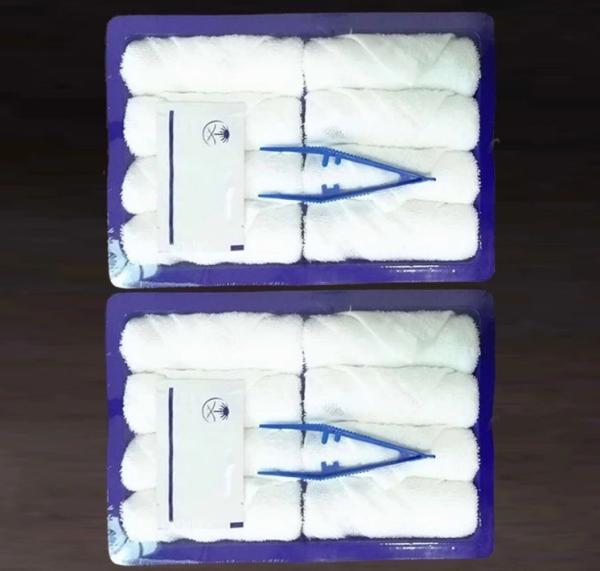 25*25cm Logo White Airplane Cotton Pallet Towel Antipilling and Wrinkle Fade Easy Care