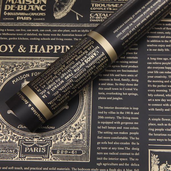 Papel de embalaje de la flor de la prenda impermeable del periódico del vintage para el florista del ramo