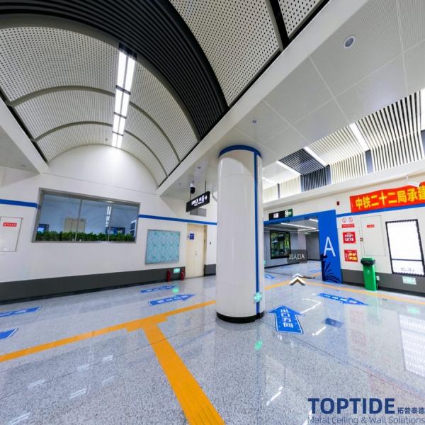 Colorful Suspended 8mm Decorative Wall Cladding , Aluminium Decorative Screens