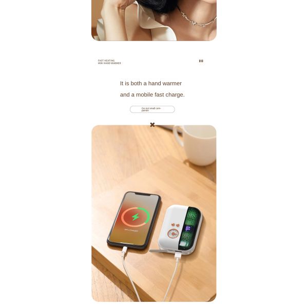 OEM USB Rechargeable Hand Warmer 2 In 1 Self Heating For Household Use