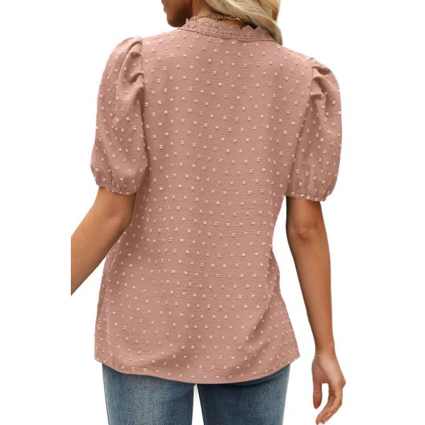                  Female Tops and T-Shirt Custom Cotton Lace Shirt Short Sleeve Compression Embroidered Shirt             