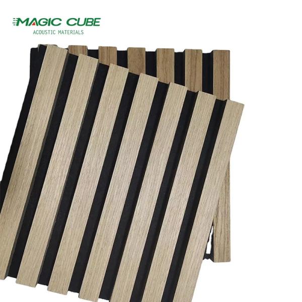 Acoustic Aku Panel Wooden Slatted MDF Decorative Felt Wall Panels For Opera House