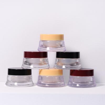 PS Base Material 10g Mini Travel Size Plastic Cosmetic Cream Pot Jar With Colored Lid For Eye Face Jar Collar Material PS