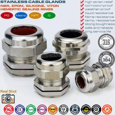 Presse-étoupes filetage NPT résistants aux intempéries et à l'eau IP68 en acier inoxydable type 304, 316, 316L