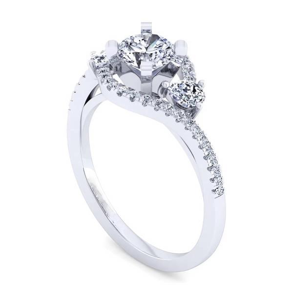 Round Gemstone Shape Lab Created Diamond Rings OEM ODM