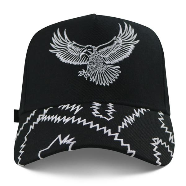 Black OSFM  Structured Baseball Cap With Metal Buckle