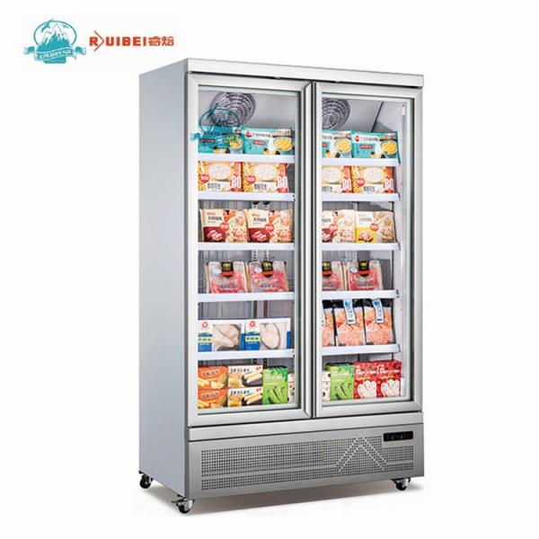 Display refrigerator freezer 1000L double glass doors drink cooler fridge showcase