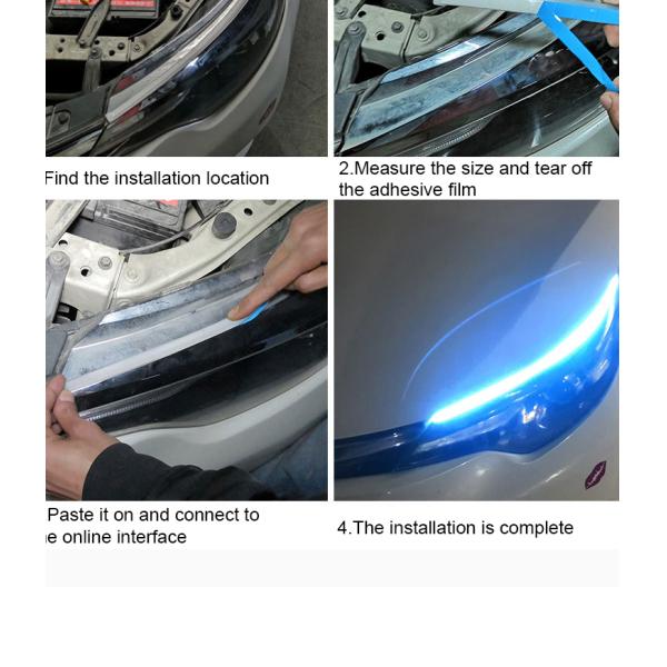 Couleur 300mm de bande à tube en ruban du phare LED de voiture de secours double 450mm 600mm