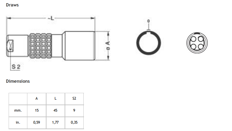 4pin PHG Female Connector Lemo 1K Size