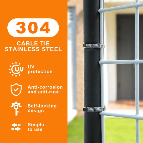 11.8 Inch 304 Stainless Steel Zip Ties Multi Purpose Double Headed Heavy Duty For Outdoor