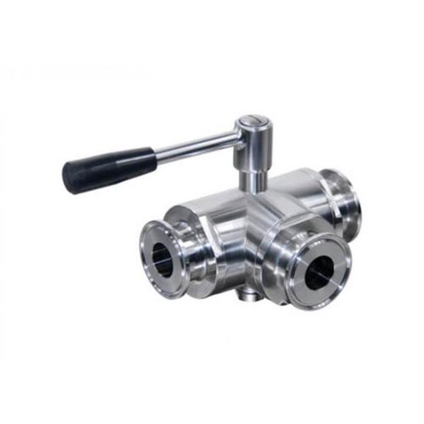 1 Inch Stainless Steel Sanitary Ball Valves 4 Way For Cosmetic Industry