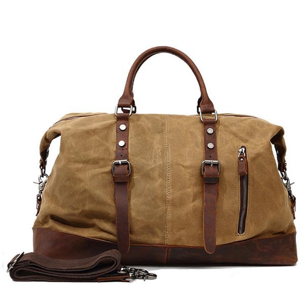 Bolsa Carryon durante a noite de couro genuína impermeável do Weekender do saco do fim de semana do saco de Duffel da lona