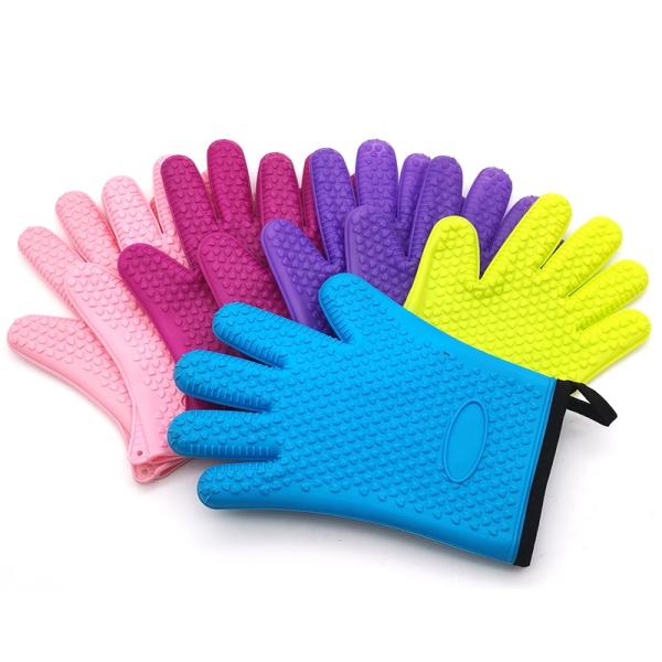Logo Customized Heat Resistant Silicone Cooking Gloves for Hot Pot Holder in Kitchen
