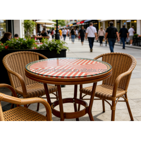 All Weather Portable Outdoor Coffee Table Compact Folding Design for Hotel Balcony Bistro