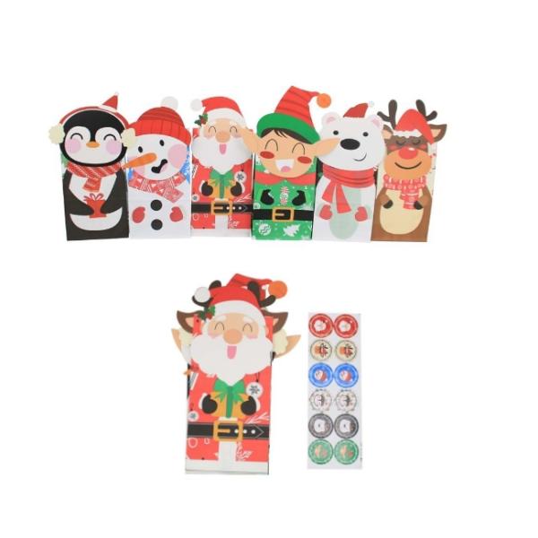 Rectangle 70g White Kraft Paper Christmas Gift Bags Oilproof