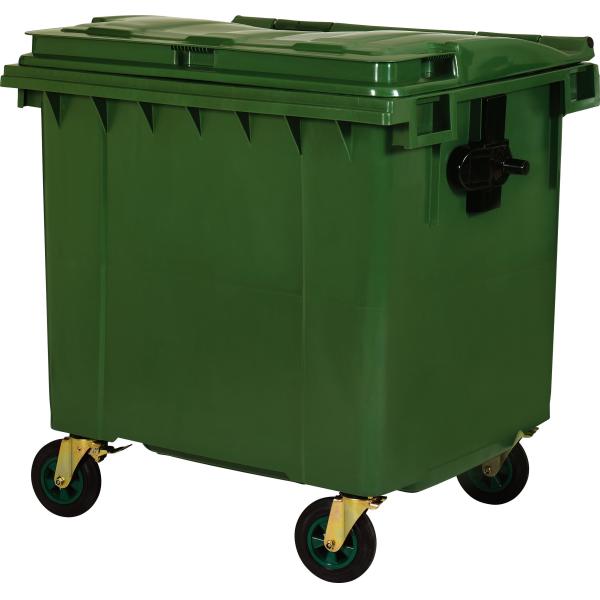 1100L Plastic Trashbin Outdoor Waste Bin with Antislip Rubber Inserted L564XW482XH848mm