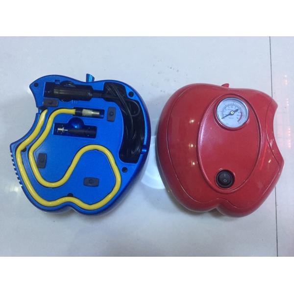 Apple forma color azul/rojo rápido plástico de la inflación de la bomba de aire del coche del coche DC12V,