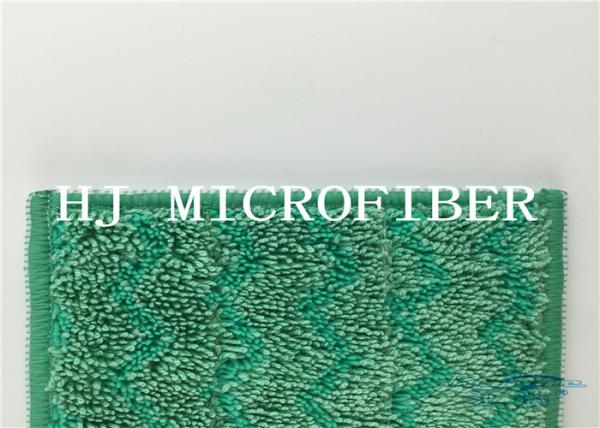 W Shaped jacquard Microfiber Wet Mop Pads 80% polyester 20% polyamide