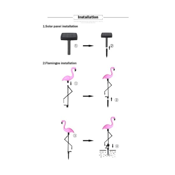 2V 600mah IP45 Flamingo Animal Shaped Solar Garden Lights