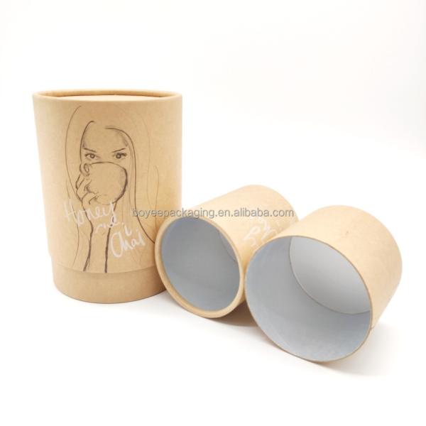 Black Kraft Paper Tube Packaging Recyclable Cardboard Cosmetic Food Container