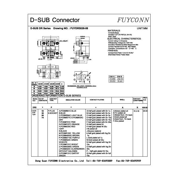 Male To Male D SUB Connector , 9 / 15 / 25 / 37 Pin Twins D-SUB Connectors